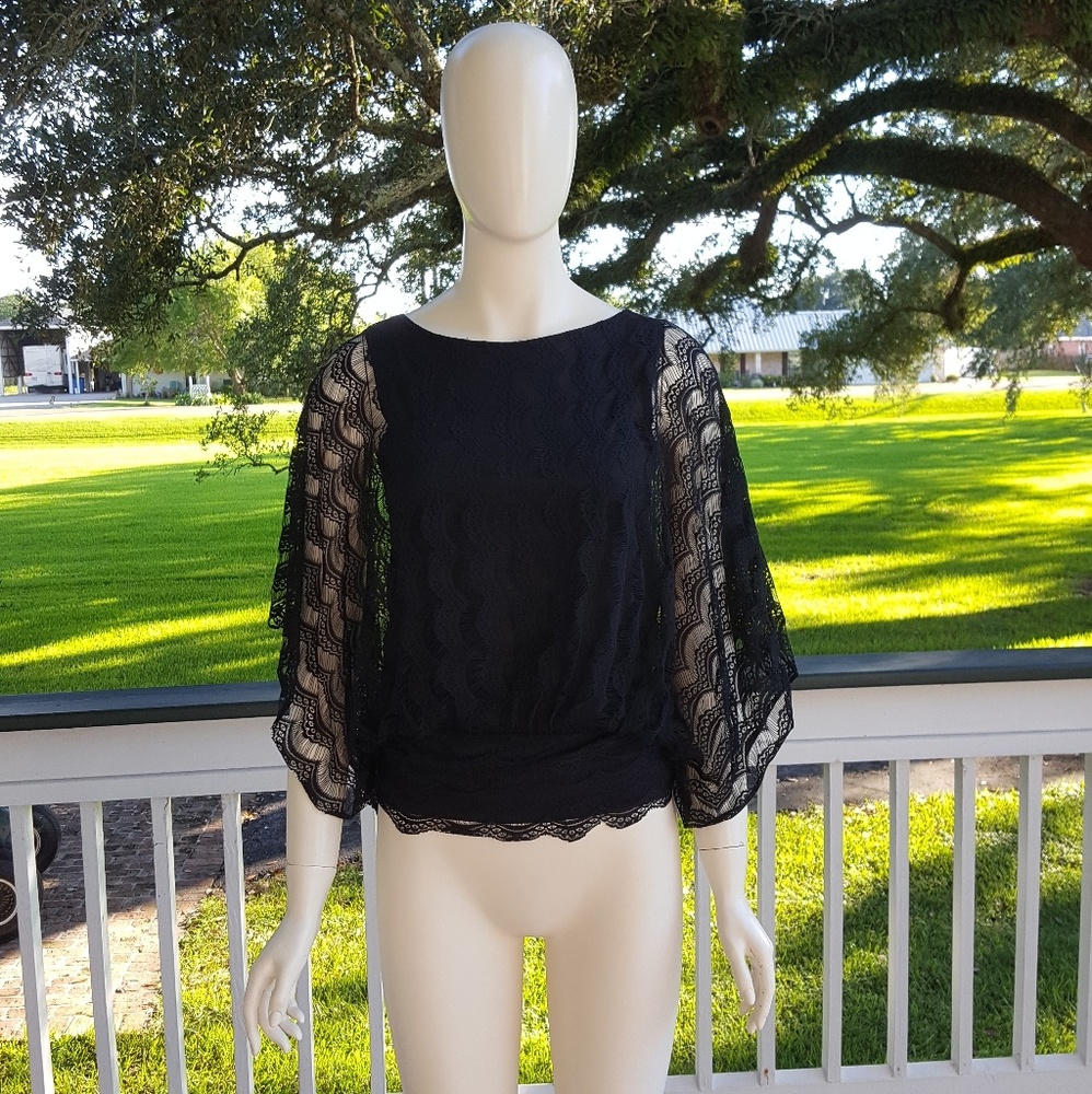 Jessica Simpson black lace blouse - Picture 5 of 8